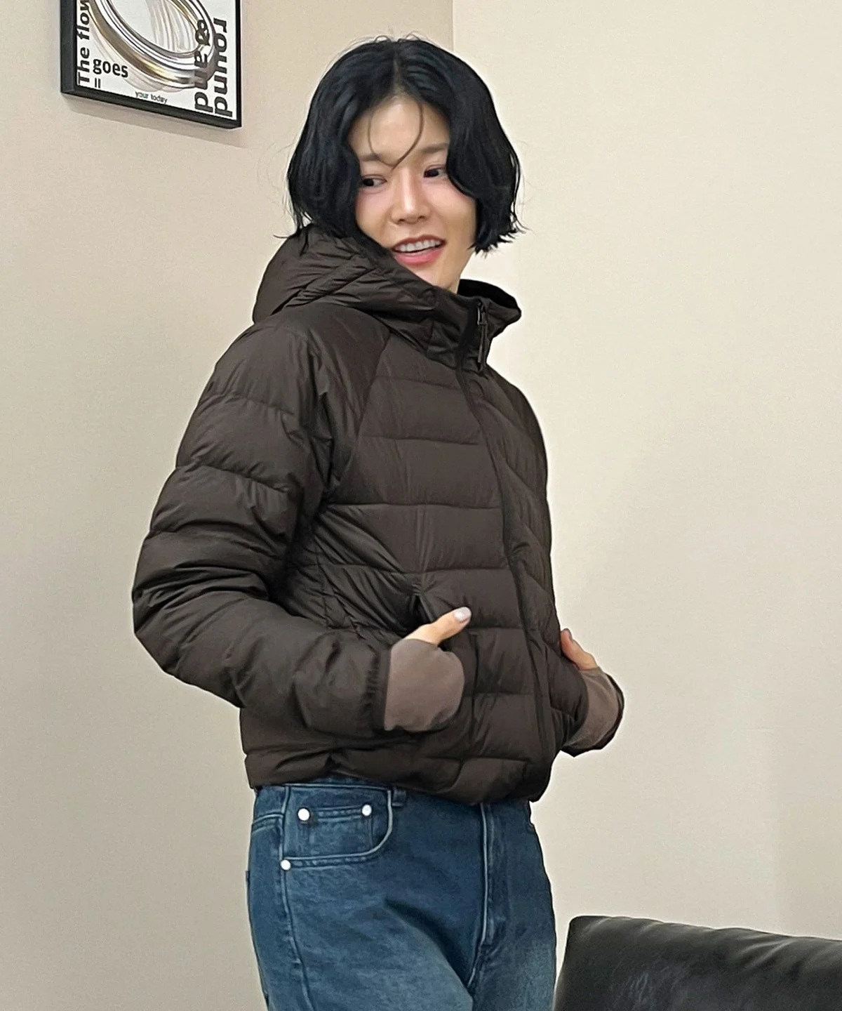 가벼운 출근룩 완성해준 커스텀어클락 우먼 라이트웨이트 패딩 COWJP001BROWN 한 달 착용기