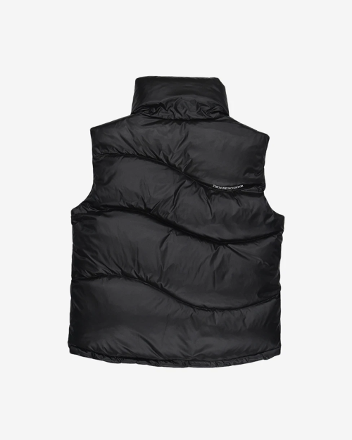 CURVED ZIPPER PUFFER DOWN VEST (GLOSSY BLACK) 곡선 지퍼에 반해 데려온 더뮤지엄비지터 TU23FJVE30BK 패딩 베스트 한  · 상품 이미지 2
